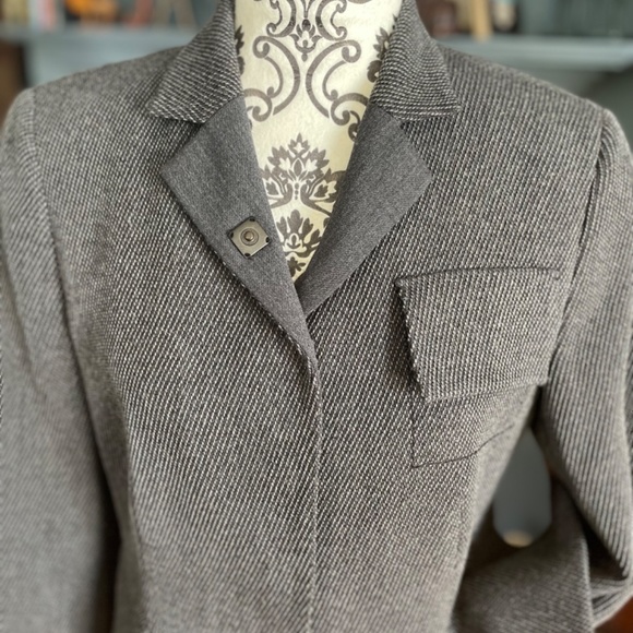Akris Punto Wool Blazer gray black tweed size 8 - Picture 6 of 14